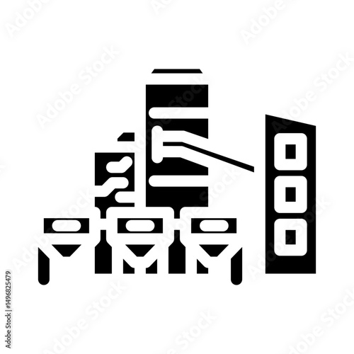 factory cement production glyph icon vector illustration