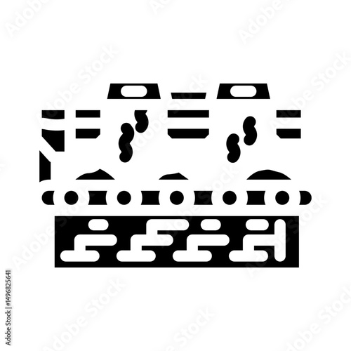 clinker cooler cement production glyph icon vector illustration