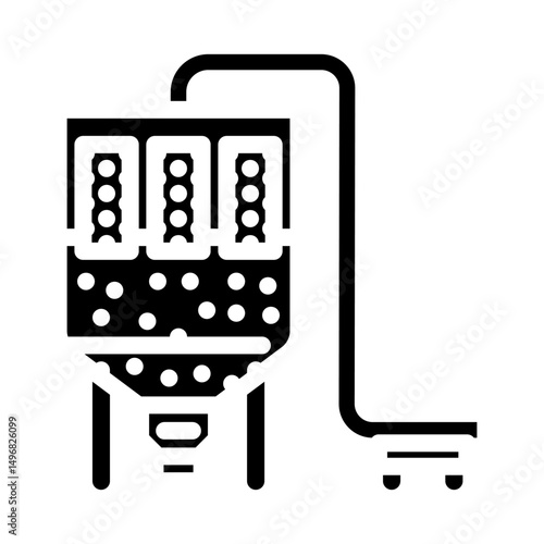 dust collector system cement production glyph icon vector illustration