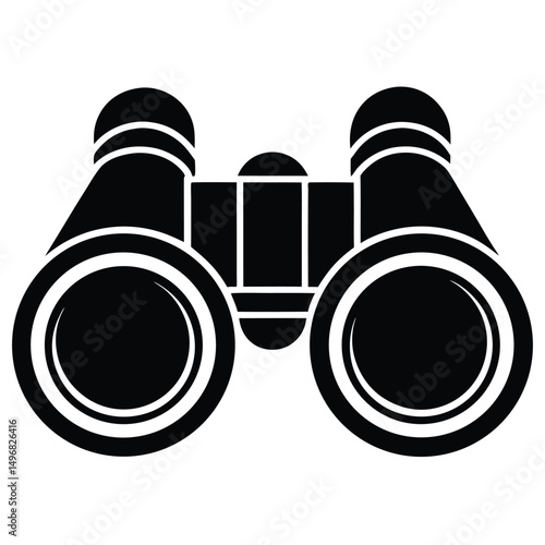 Focused Vision Black Binoculars Icon for Clarity and Exploration