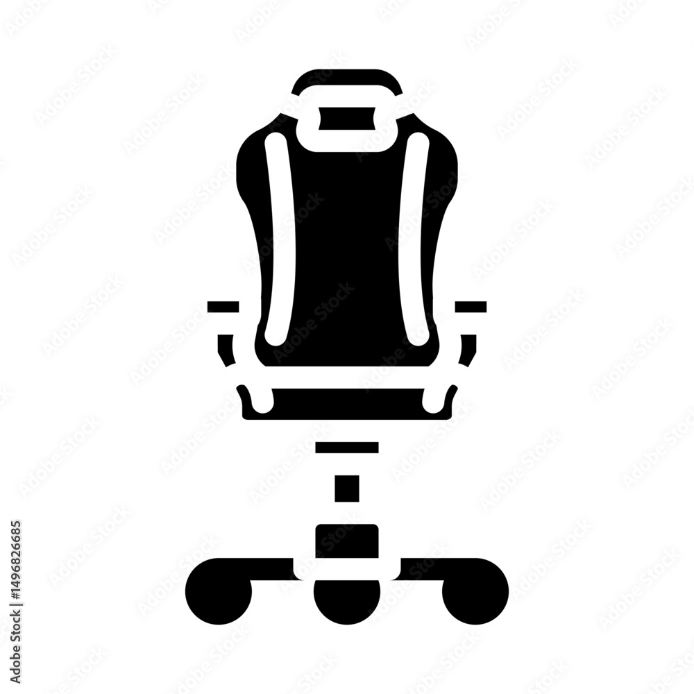 ergonomic gaming chair gaming pc glyph icon vector illustration ergonomic gaming chair gaming pc glyph icon vector illustration