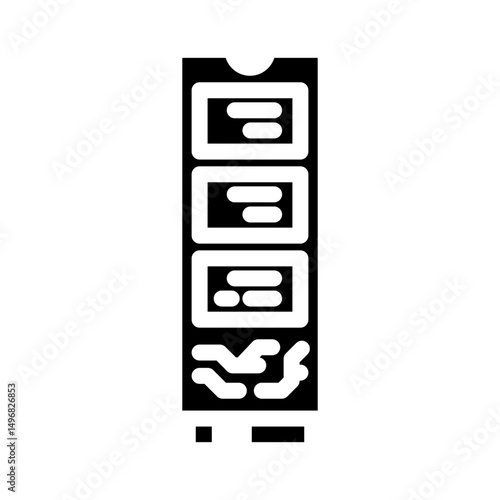 high speed ssd storage gaming pc glyph icon vector illustration