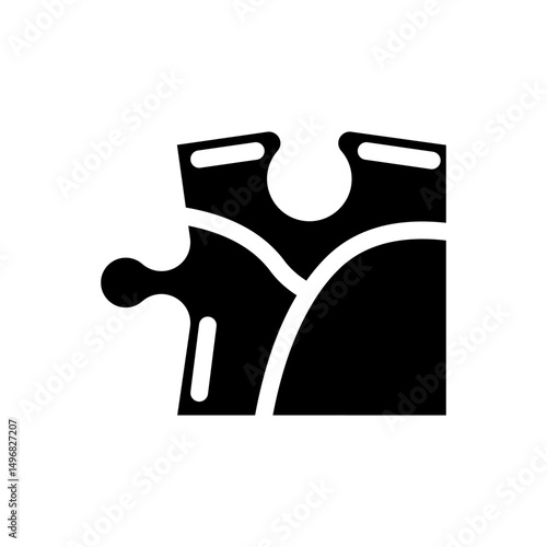 puzzle piece jigsaw glyph icon vector illustration