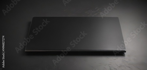 Sleek metal plate on dark brushed metal, modern aesthetic ,  brushed metal,  dark background,  lines