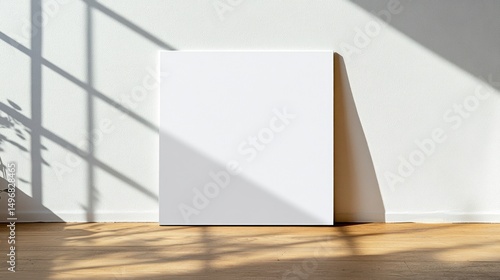 White Canvas Mockup in Sunlit Room