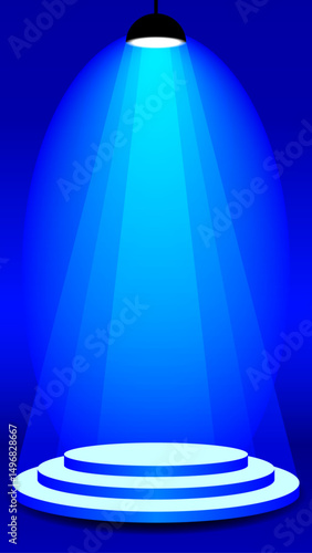 Podium symbol editable vector icon. Blue Winners podium.