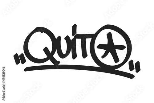 Quito graffiti tag in bold black lettering on white background. Clean urban style, ideal for Ecuadorian city vibes, culture, and creative street art projects.