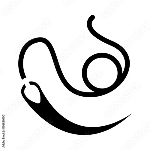 surgical needle thread surgeon glyph icon vector illustration