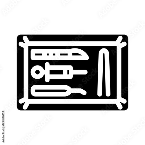 surgical tray surgeon glyph icon vector illustration