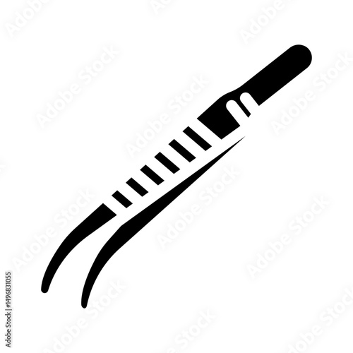 tissue forceps surgeon glyph icon vector illustration