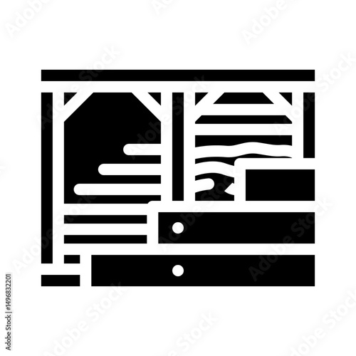 building frame walls wood frame house glyph icon vector illustration
