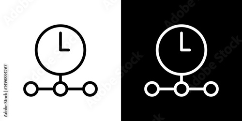 Timeline icon stroke vector icon simple black style, illustration.