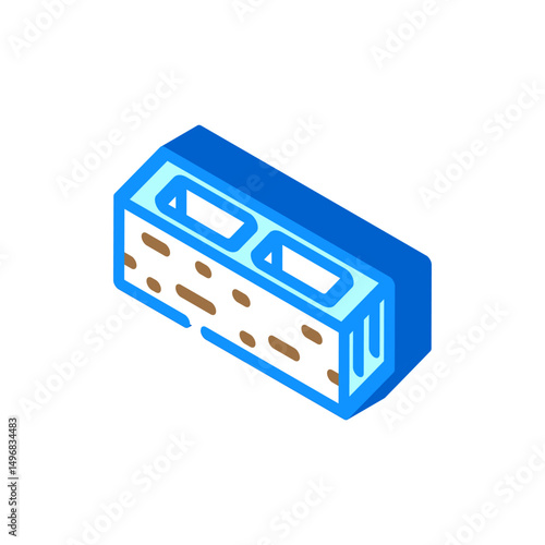 block cement isometric icon vector illustration