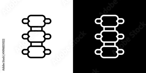 Spinal column icon stroke vector icon simple black style, illustration.
