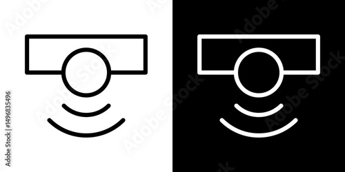 Sensor icon stroke vector icon simple black style, illustration.