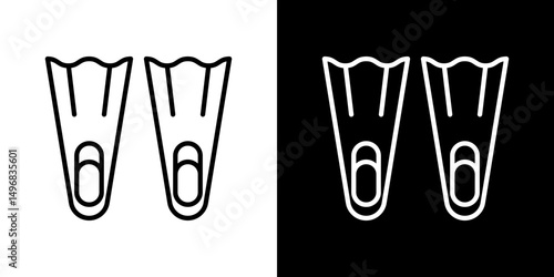Scuba diving icon stroke vector icon simple black style, illustration.