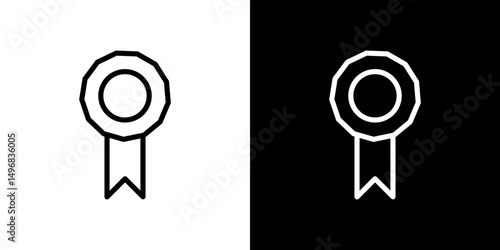 Rosette icon stroke vector icon simple black style, illustration.