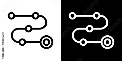 Roadmap icon stroke vector icon simple black style, illustration.