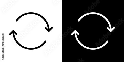 Repeat icon stroke vector icon simple black style, illustration.