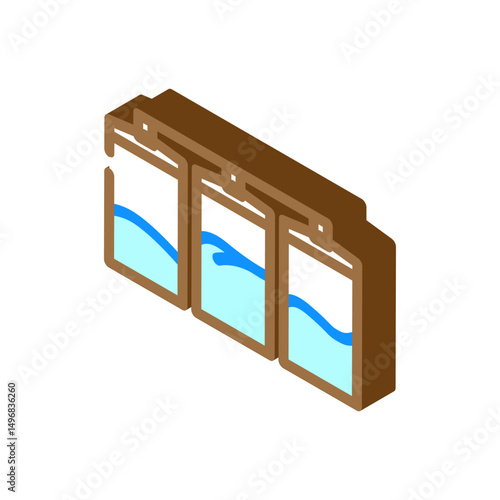 bulk storage cement production isometric icon vector illustration