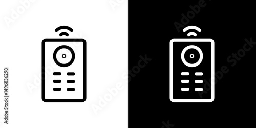 Remote control icon stroke vector icon simple black style, illustration.