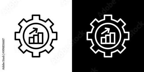 Productivity icon stroke vector icon simple black style, illustration.