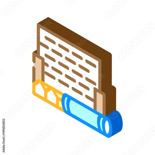 product cement production isometric icon vector illustration