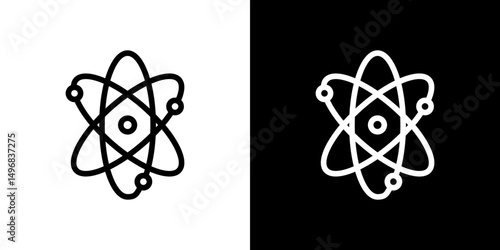 Physics icon stroke vector icon simple black style, illustration.