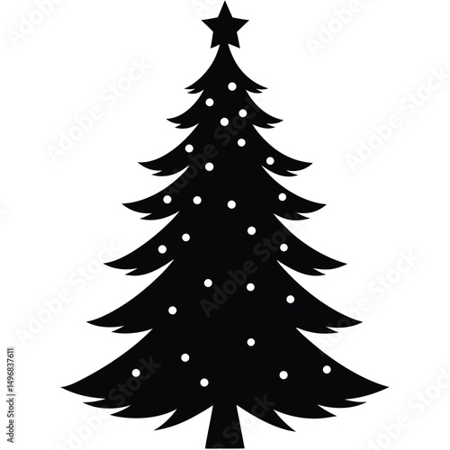 Elegant Silhouette of a Christmas Tree Festive Season Celebration