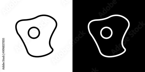 Omelet icon stroke vector icon simple black style, illustration.