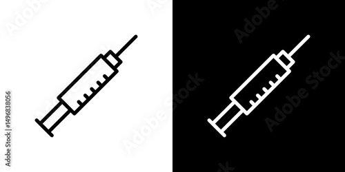 Needle icon stroke vector icon simple black style, illustration.