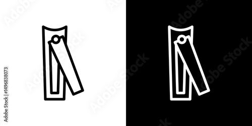 Nail clippers icon stroke vector icon simple black style, illustration.