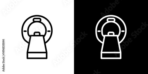 MRI icon stroke vector icon simple black style, illustration.