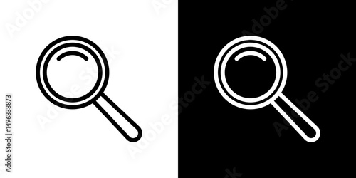Loupe icon stroke vector icon simple black style, illustration.