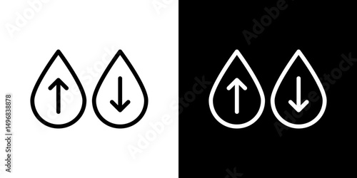 Low and high cholesterol icon stroke vector icon simple black style, illustration.