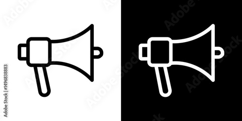 Loud Speaker icon stroke vector icon simple black style, illustration.