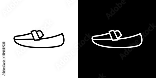 Loafer icon stroke vector icon simple black style, illustration.