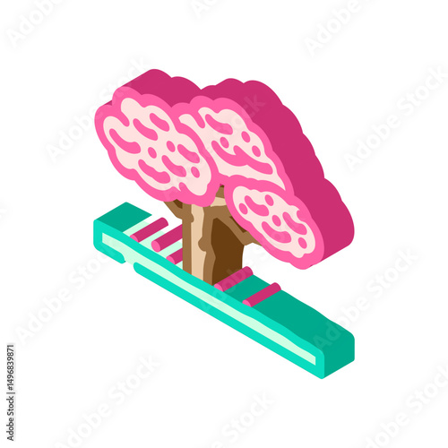 cherry blossom viewing spring isometric icon vector illustration