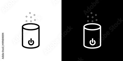 Humidifier stroke vector icon simple black style, illustration.