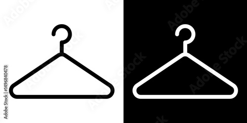 Hanger icon stroke vector icon simple black style, illustration.