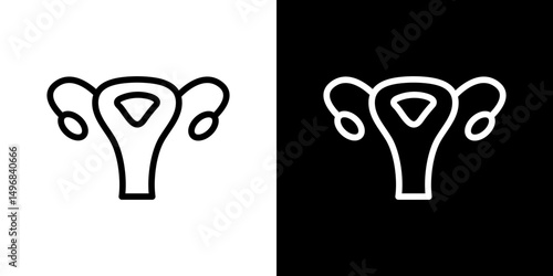 Gynecology icon stroke vector icon simple black style, illustration.