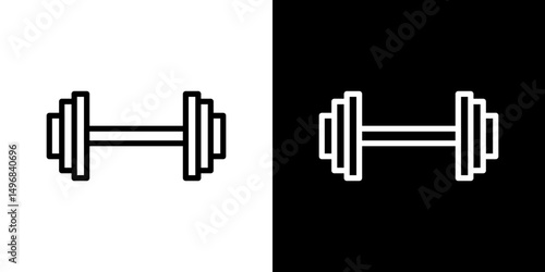 Gym icon stroke vector icon simple black style, illustration.