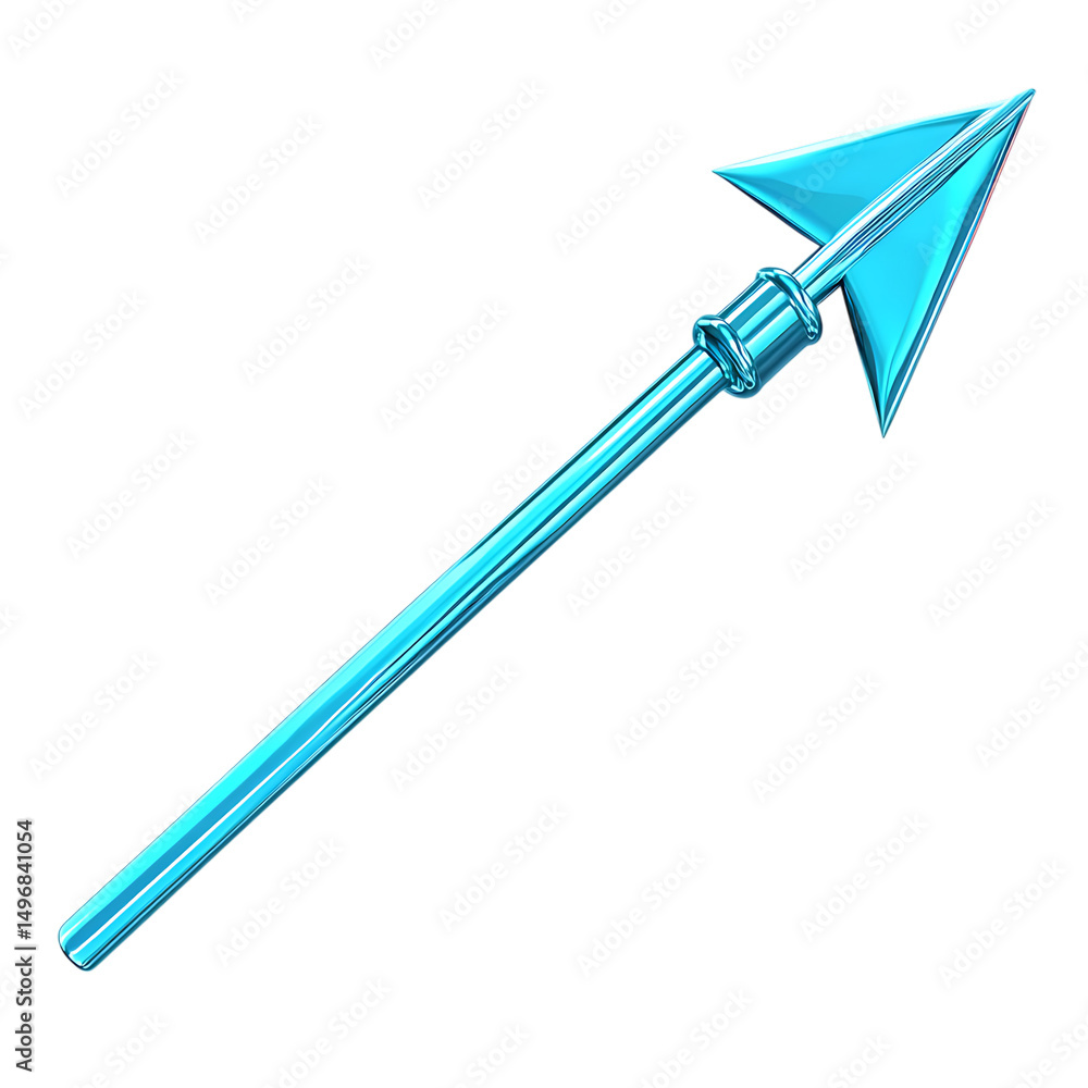 Sleek Arrow with a Streamlined Profile in Cool Blue Isolated on Transparent Background Sleek Arrow with a Streamlined Profile in Cool Blue Isolated on Transparent Background