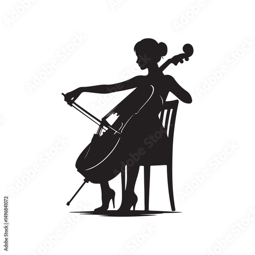 woman playing a cello