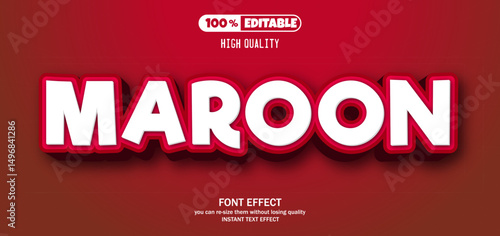 Maroon editable text effect