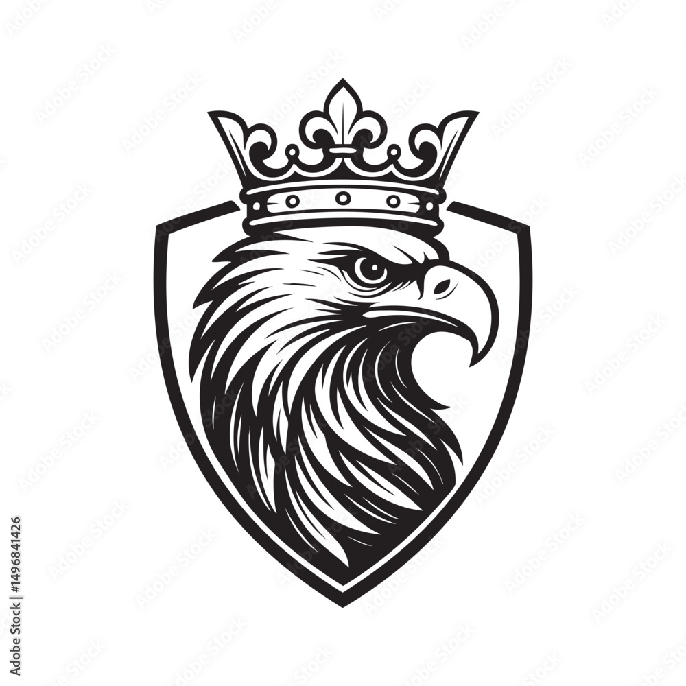 Fototapeta premium eagle wearing a crown vector