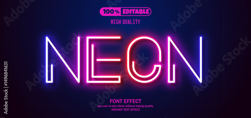 Neon editable text effect