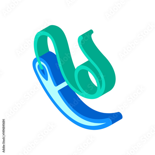 surgical needle thread surgeon isometric icon vector illustration