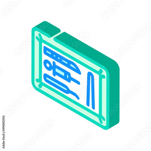 surgical tray surgeon isometric icon vector illustration