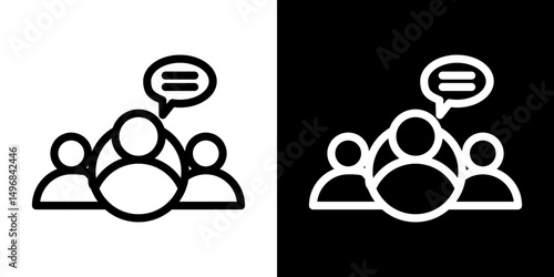 Expert opinion icon stroke vector icon simple black style, illustration.